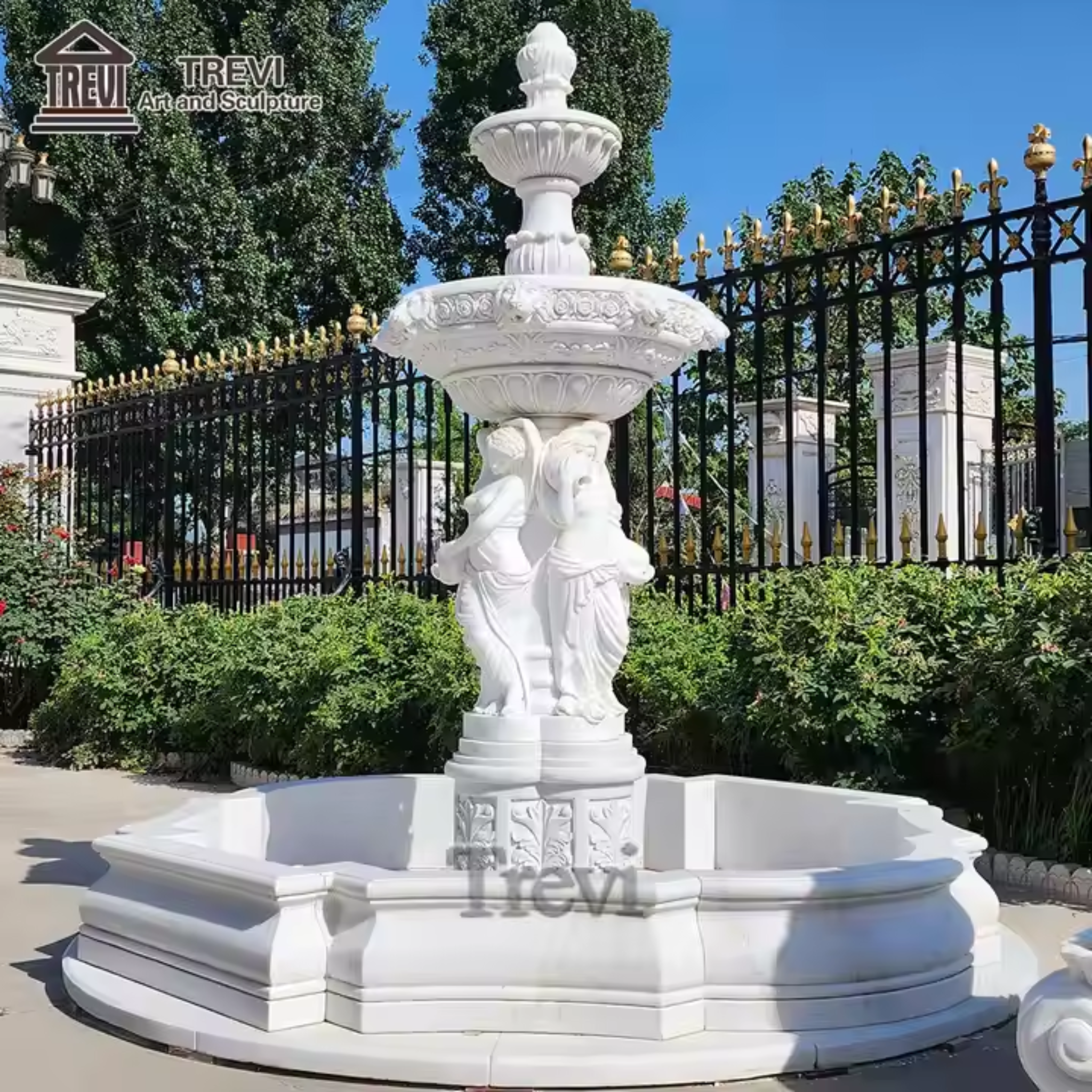 Elysian Carvings Trinity Muse Fountain