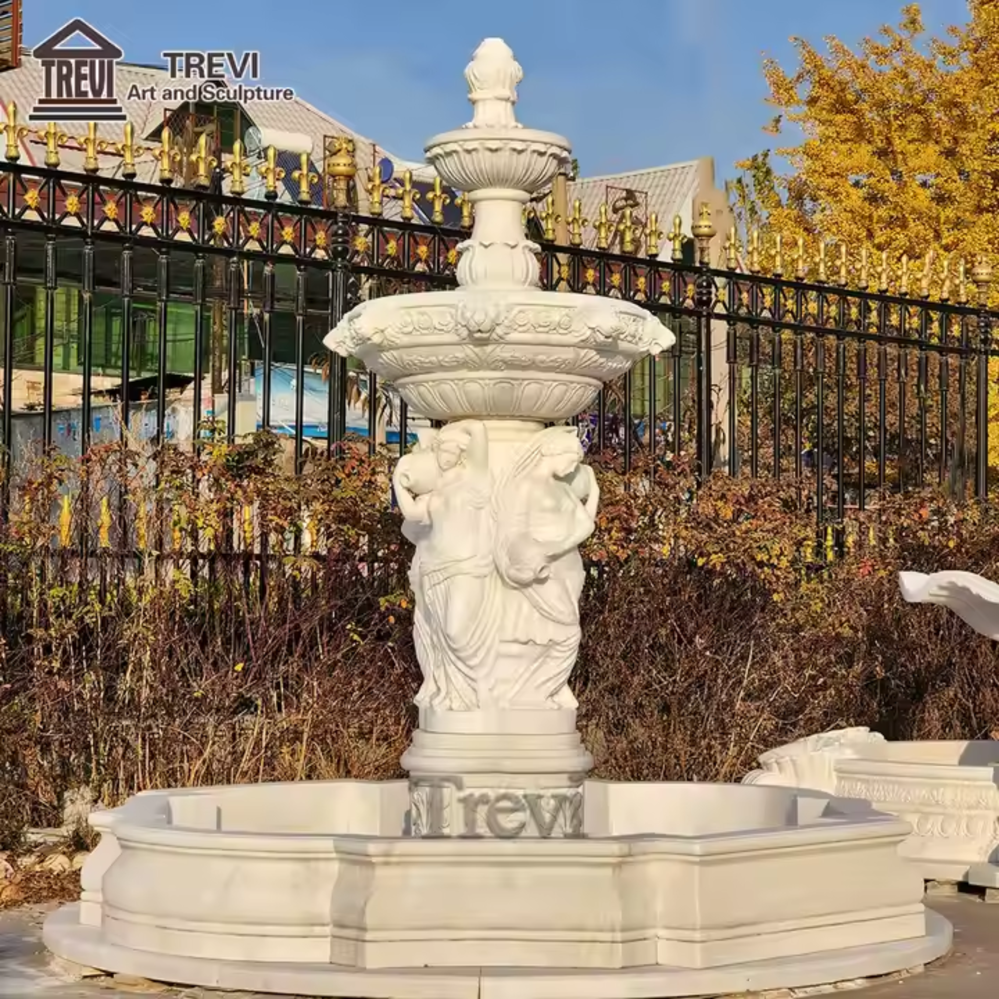 Elysian Carvings Trinity Muse Fountain