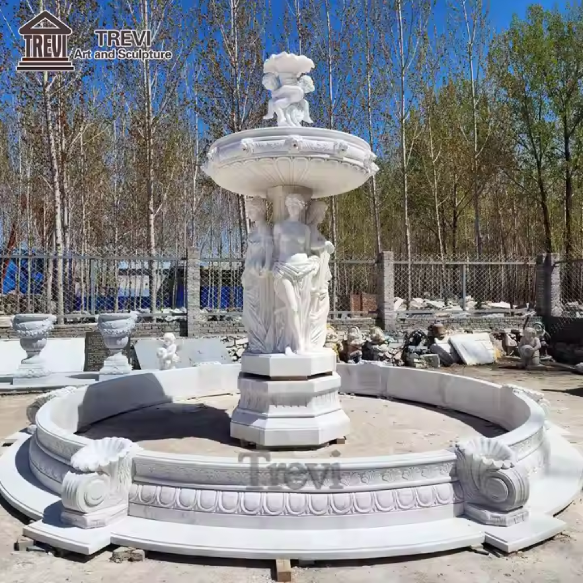 Elysian Carvings Trinity Muse Fountain