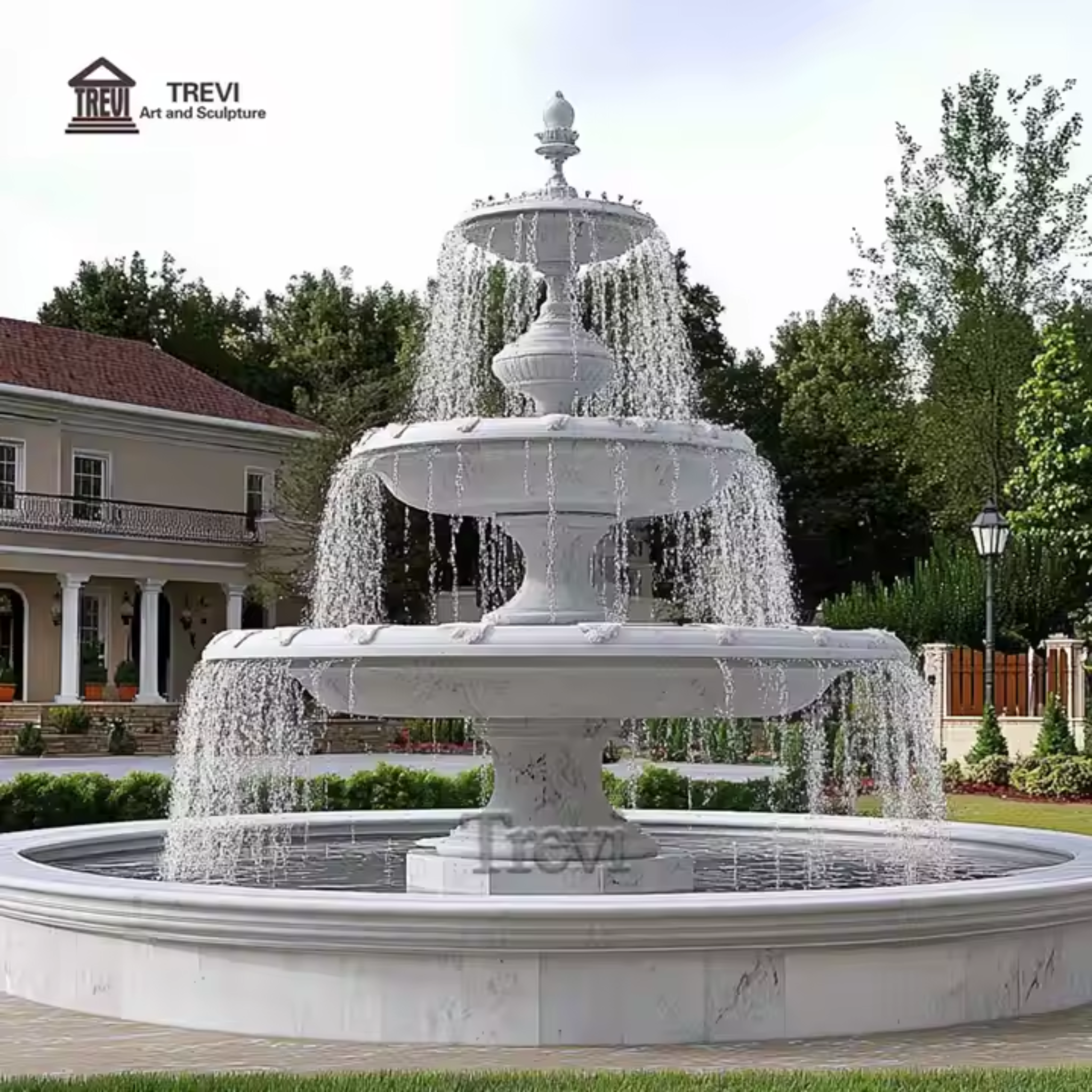 LuxeMarble Grand Elegante Estate Fountain