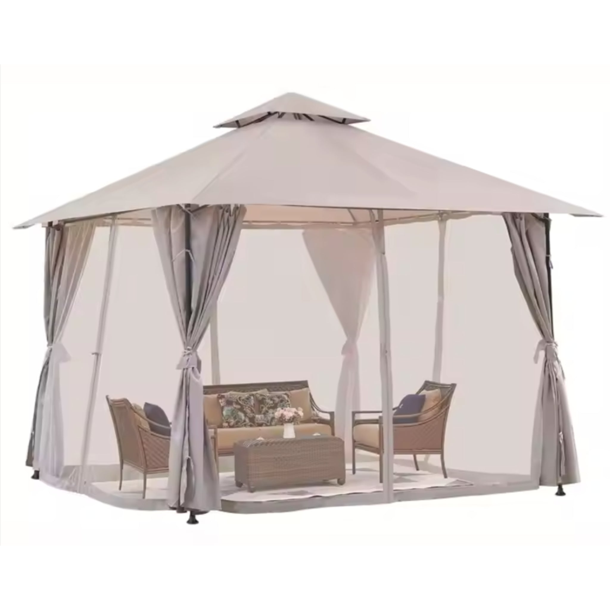 SerenityShade Oasis Mesh Gazebo