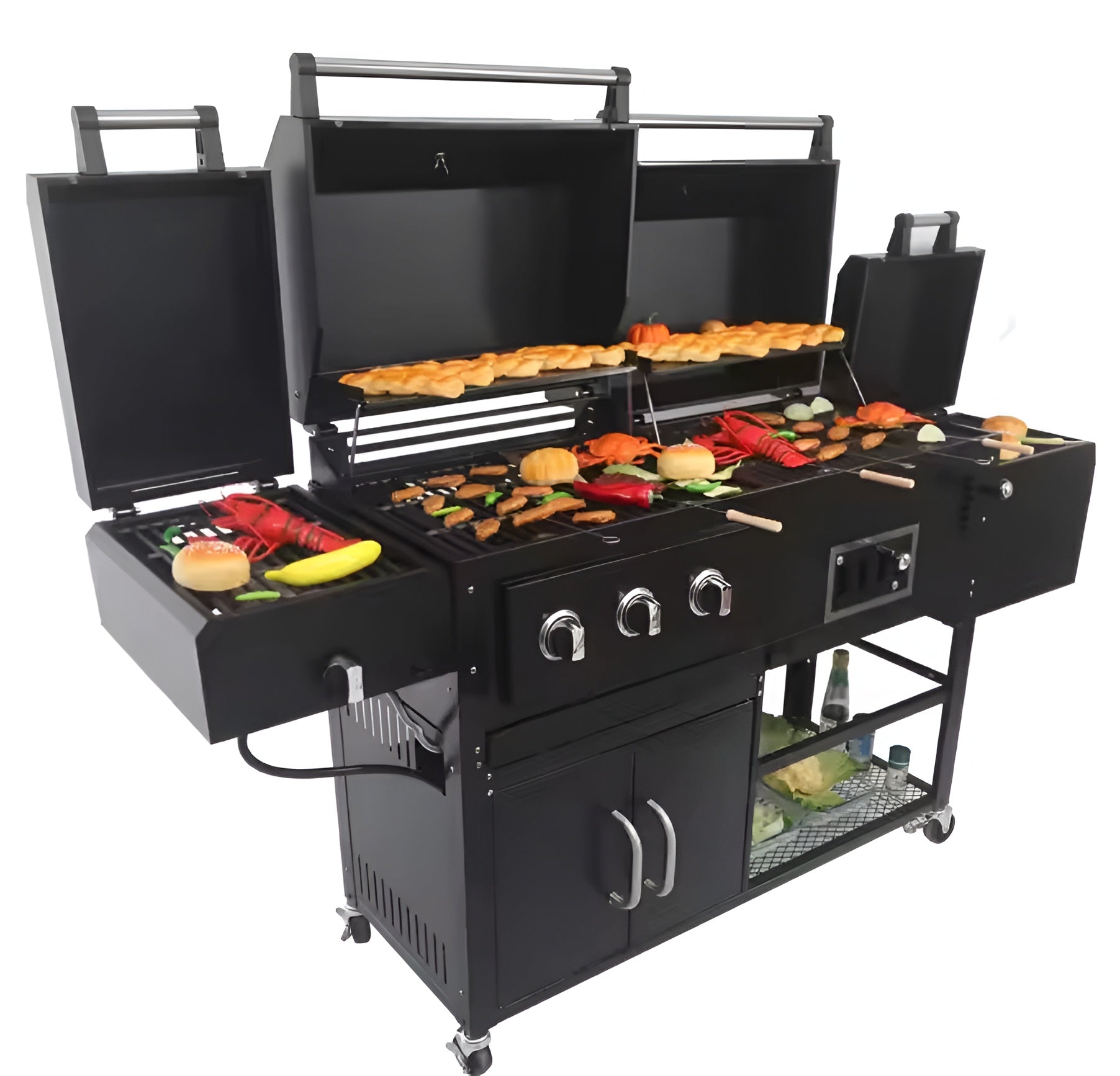 IronForge MegaChef Quad-Zone Grill Center